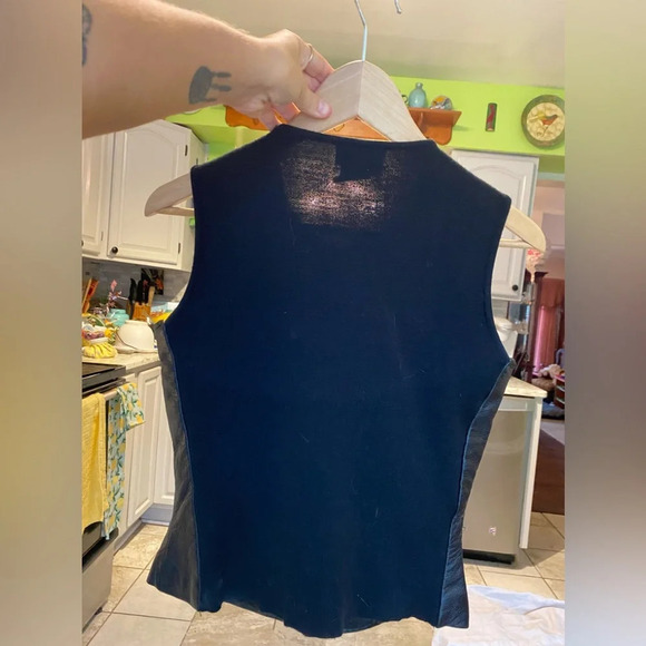ESPRIT|| Vintage 100%Leather Camisole Blouse, No flaws with a knit back. - Picture 3 of 9